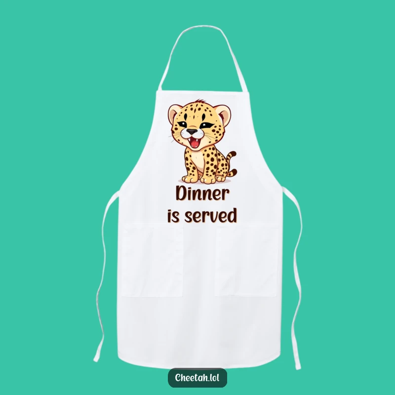 Funny Cheetah Cub Roar Apron - Tiny Fierce Predator Humorous Kitchen Gift