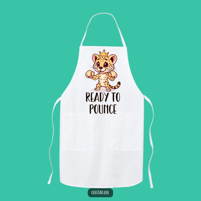 Funny Cheetah Boxing Apron: Cook Up a Storm with Royal & Fierce Kitchen Flair