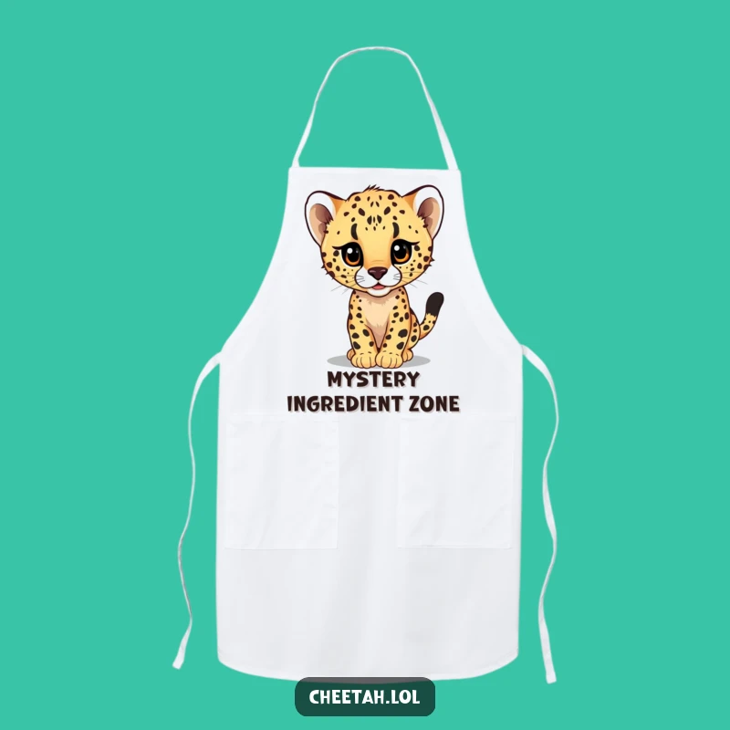 Funny Cheetah Cub Speeding Blur Apron: Cook with Zest and Giggles