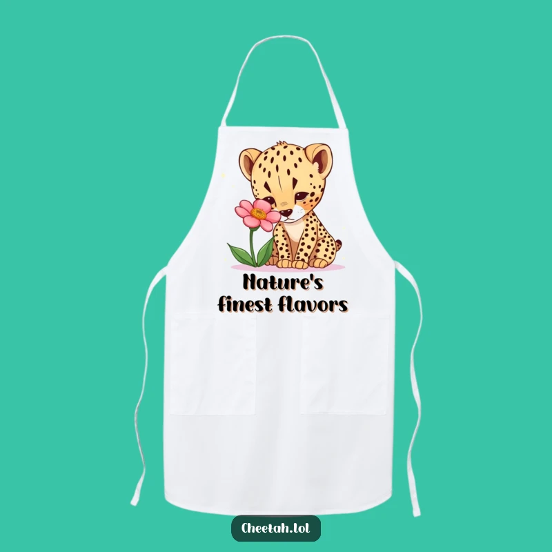 Funny Curious Cheetah Cub Desert Apron - Chef's Wild Exploration Wear!