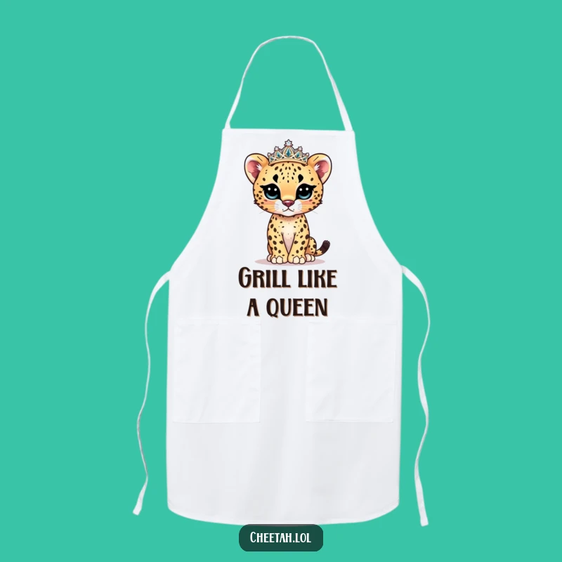 Funny Cheetah Cub Model Apron - Cook with Fierce & Fabulous Style