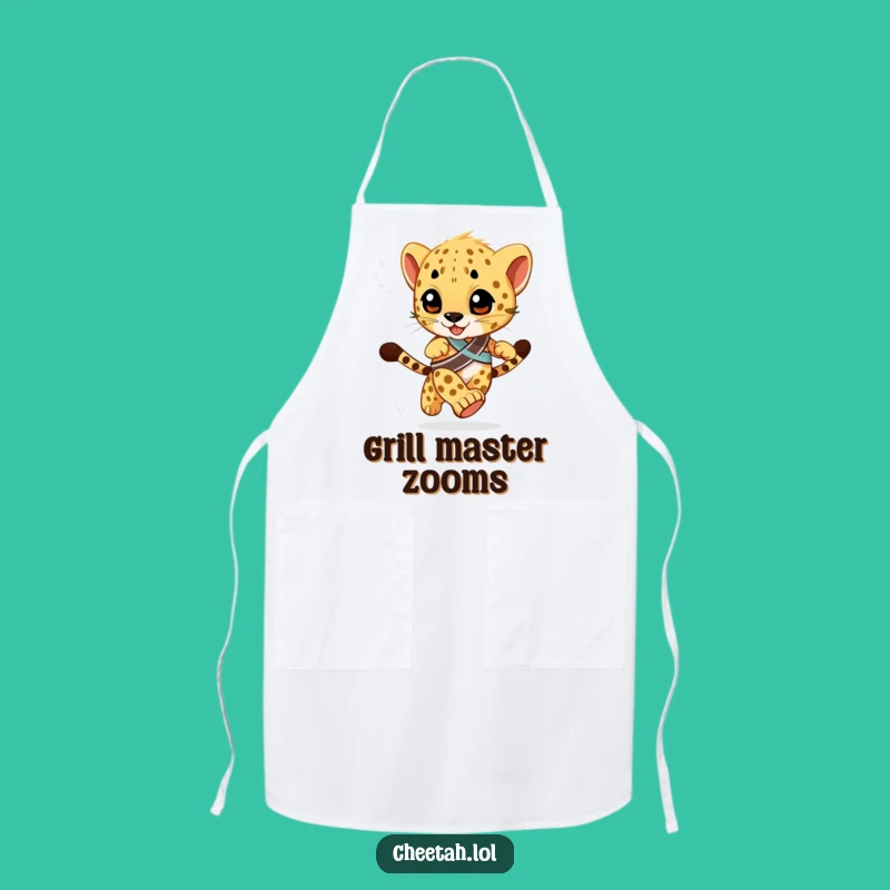 Funny Racing Chef Cheetah Cub Apron: Winner's Sash Kitchen Wear, Gift