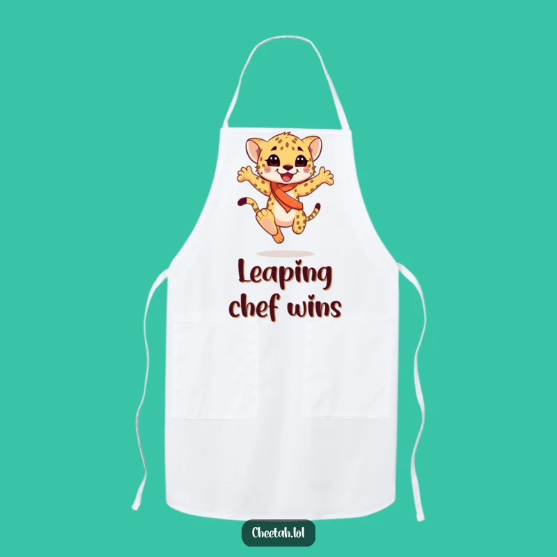 Funny Cheetah Cub Sash Apron: Graceful Chef Design, Perfect Funny Gift