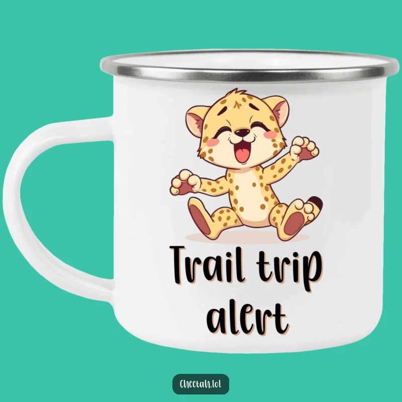 Funny Cheetah Camping Mug: Outdoor Tripping Animal Adventure Cup