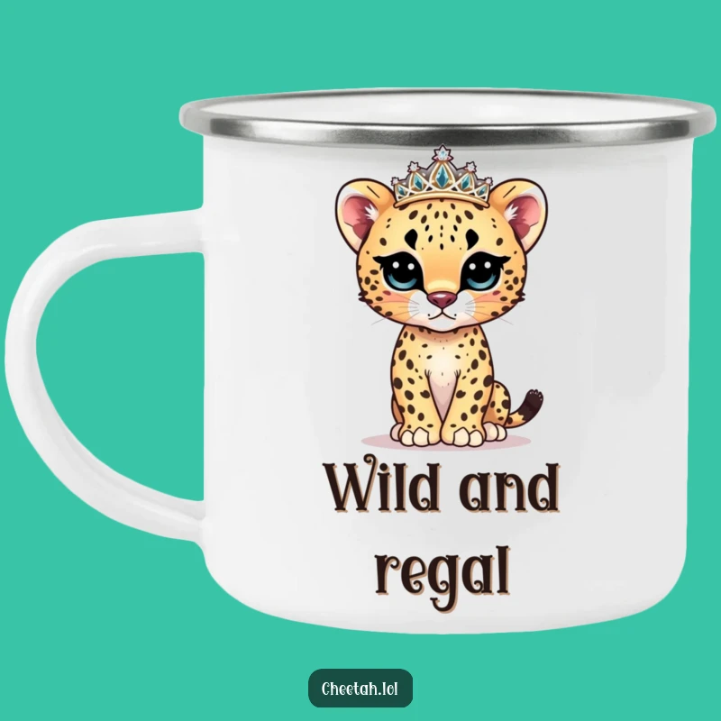 Funny Cheetah Cub Model Camping Mug - Roam in Regal Style
