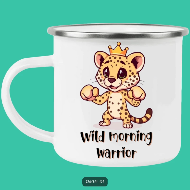 Funny Cheetah Boxing Camping Mug: Fuel Your Adventures with Regal & Fierce Humor