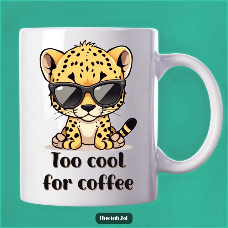 Funny Cheetah Cub Mug: Cool Shades Animal Lover Gift for Stylish Folks