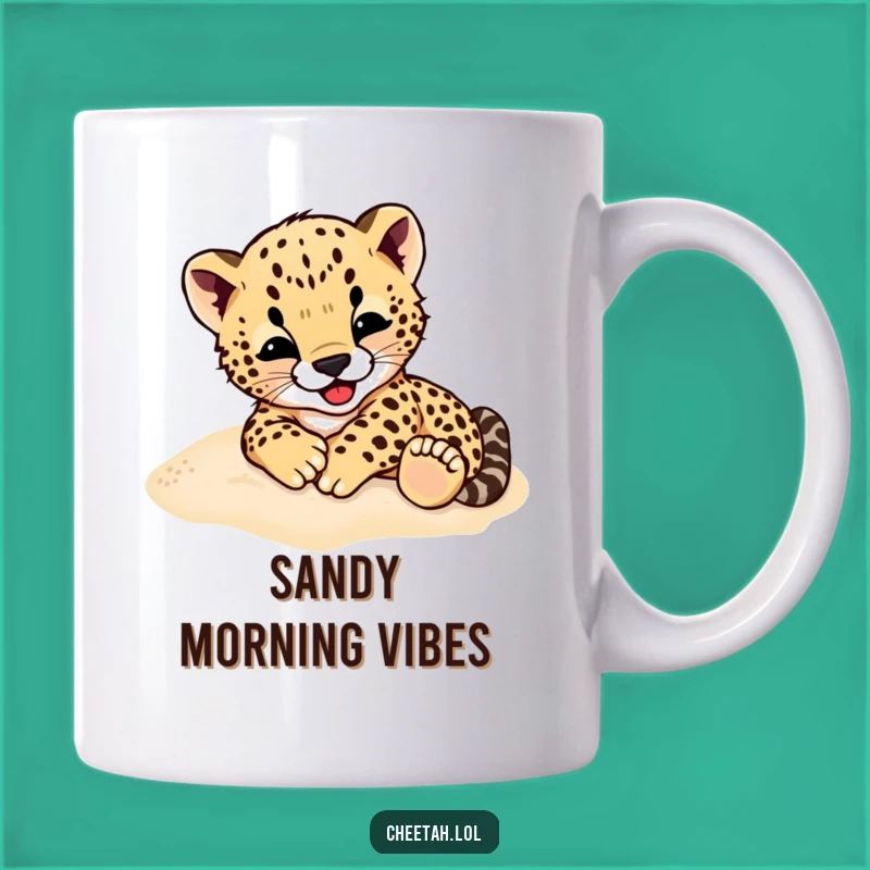 Funny Cheetah Cub Mug: Joyful Rolling Character Perfect for Animal Lover Gift