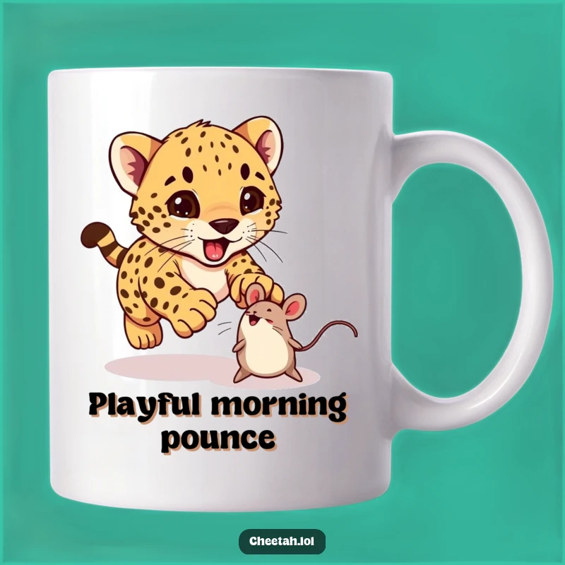 Funny Cheetah Cub Mug: Playful Pounce for a Hilarious Gift