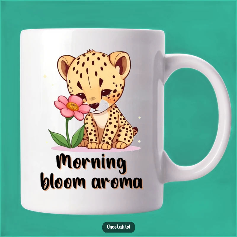 Funny Curious Cheetah Cub Flower Mug - Wildly Adorable Gift for Nature Lovers!