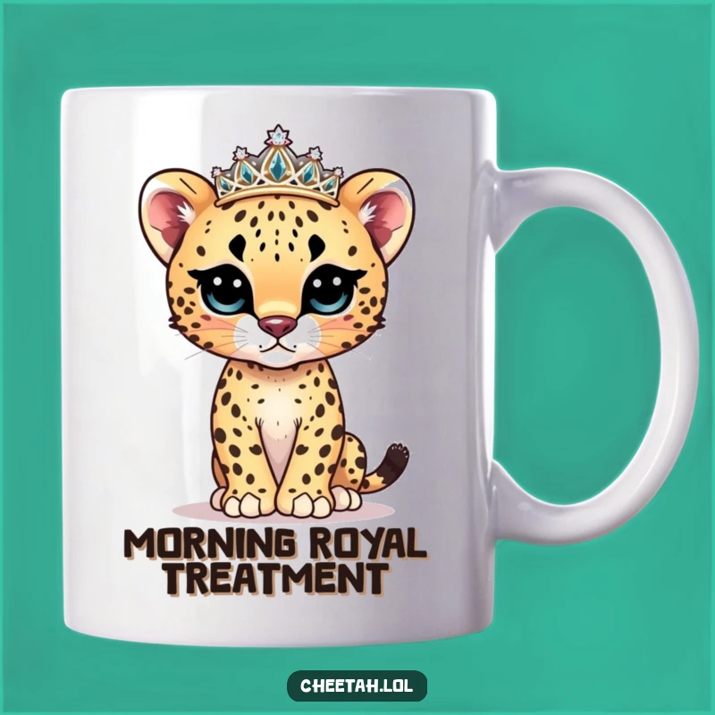 Funny Cheetah Cub Model Mug - Adorable & Sparkly Gift for Animal Lovers