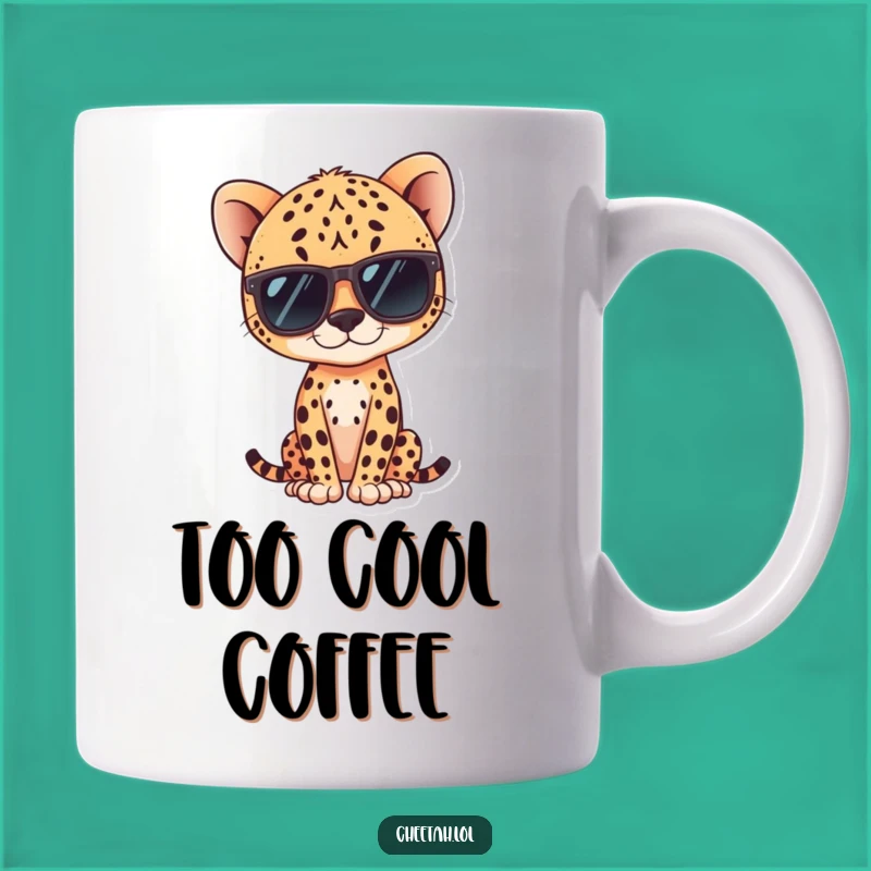 Funny Kawaii Cheetah Mug: Cool Sunglasses Style for a Hilarious Gift