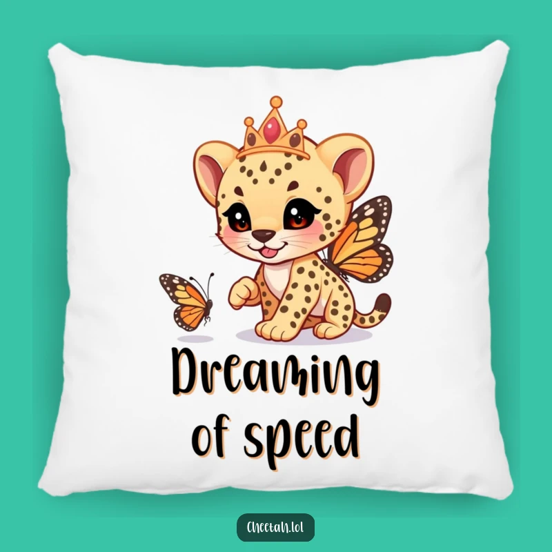Funny Cheetah Cub Tiara Pillow: Cozy Dreamer Snuggler, Perfect Funny Gift