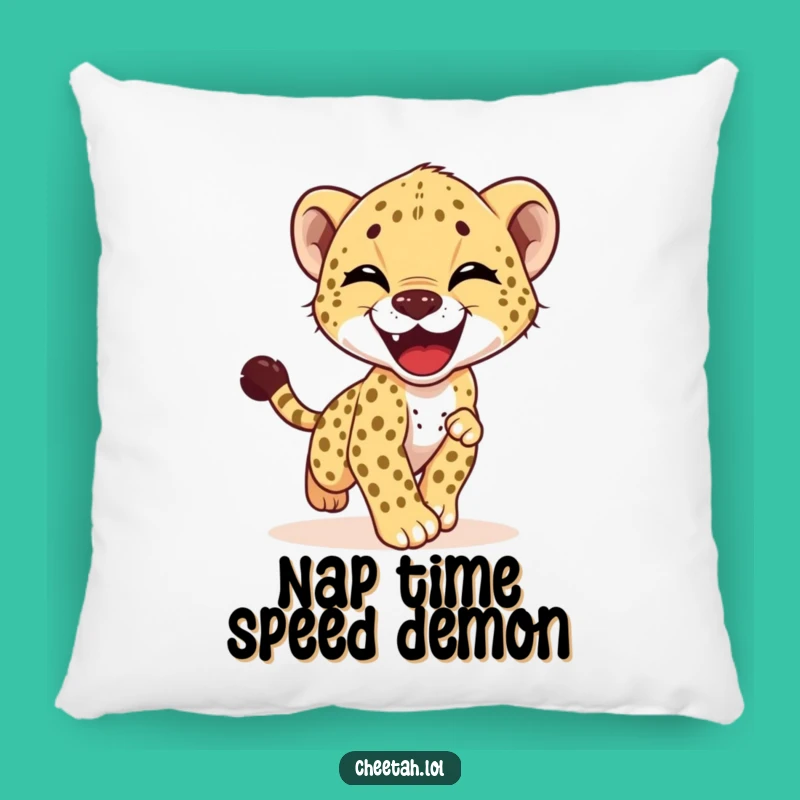 Funny Cheetah Cub Pillow - Comfy & Hilarious Joyful Tail Chase Decor