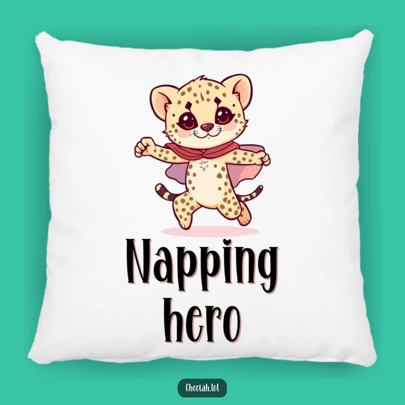 Funny Cheetah Cub Pillow: Cozy Comfort with Heroic Boldness