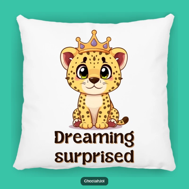 Funny Cheetah Cub Pillow: Cozy Comfort with Royal Surprise