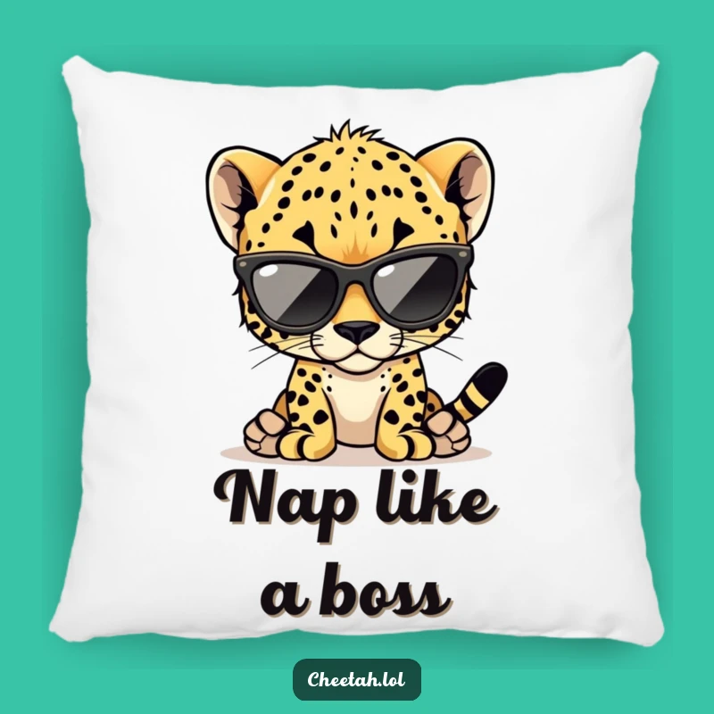 Funny Cheetah Cub Pillow: Cozy Cool Cub Accent for Your Living Space