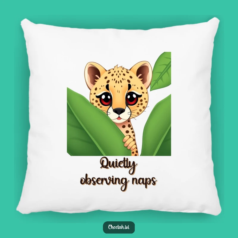 Soft Funny Cheetah Leaf Pillow - Curious Eyes Cozy Gift