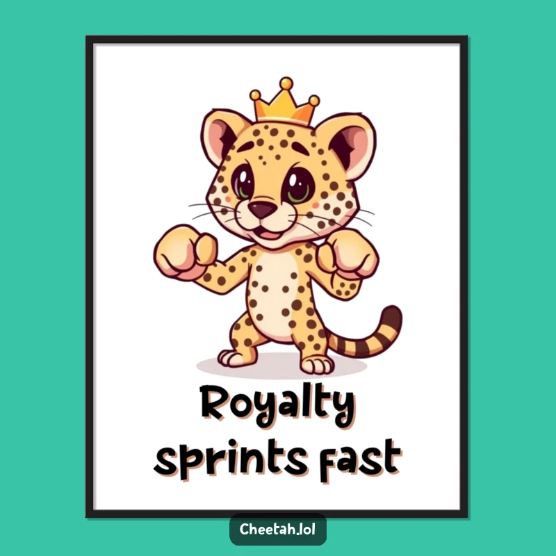 Funny Cheetah Boxing Digital Print: Unleash Regal & Playful Warrior Art