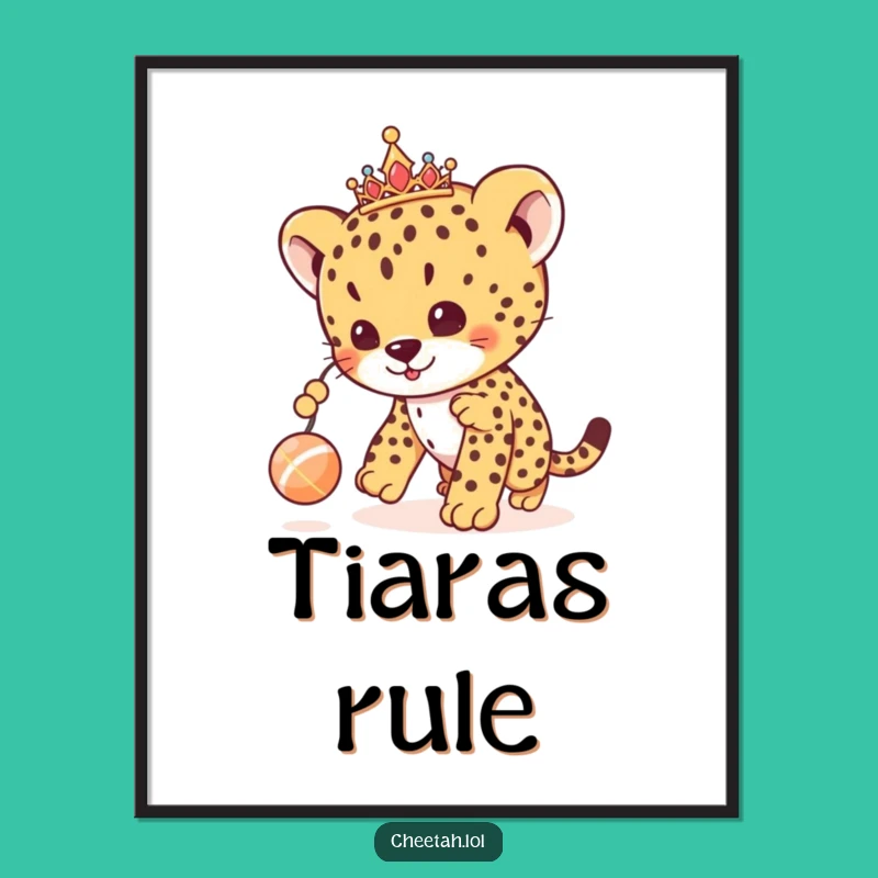 Funny Cheetah Cub Digital Art: Instant Royal Playfulness for Your Walls