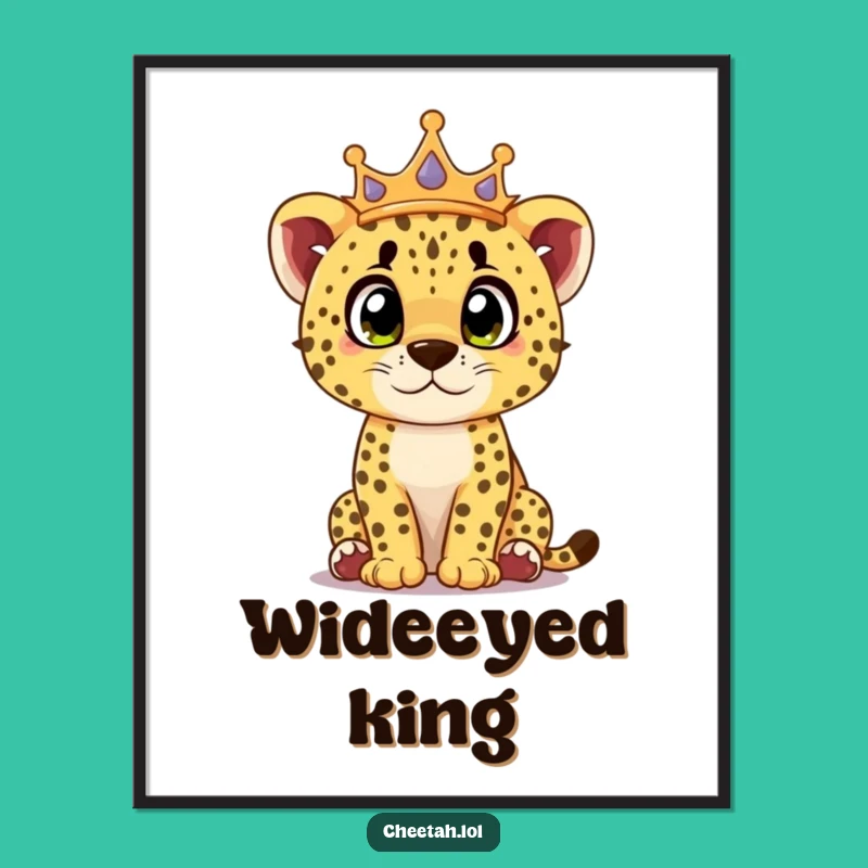 Funny Cheetah Cub Digital Art: Instant Royal Surprise for Your Walls