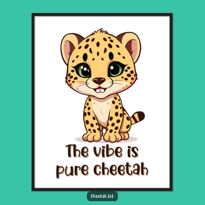 Funny Cheetah Cub Style Digital Print: Instant Fierce Decor for Your Walls