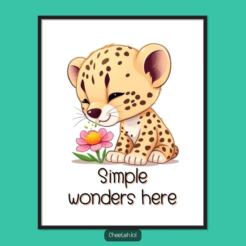 Funny Cheetah Cub Wonder Digital Art - Instant Enchanting Decor for Nature Lovers