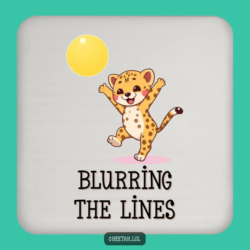 Funny Cheetah Cub Coasters: Protect Surfaces with Cartwheeling Cheer