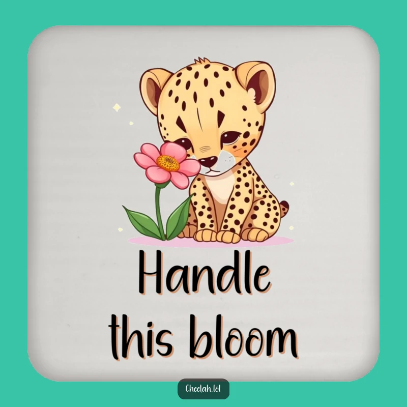 Funny Curious Cheetah Cub Flower Coaster - Protect Surfaces with Nature!