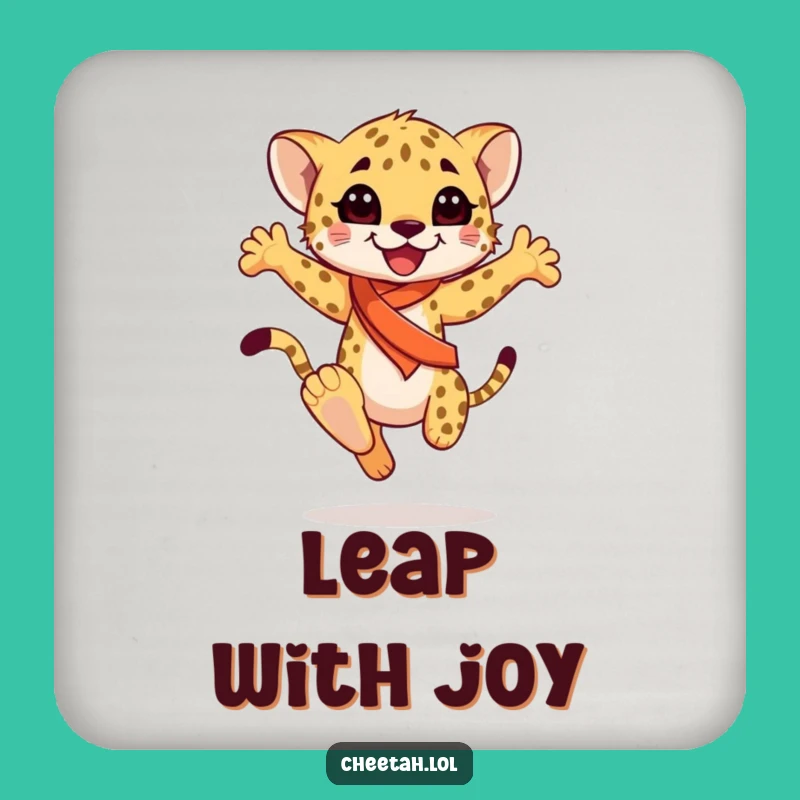 Funny Cheetah Cub Sash Coaster: Graceful Table Protector, Perfect Funny Gift