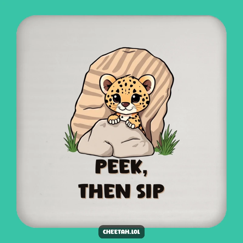 Funny Cheetah Cub Coaster - Protect Surfaces with Animal Charm Gift