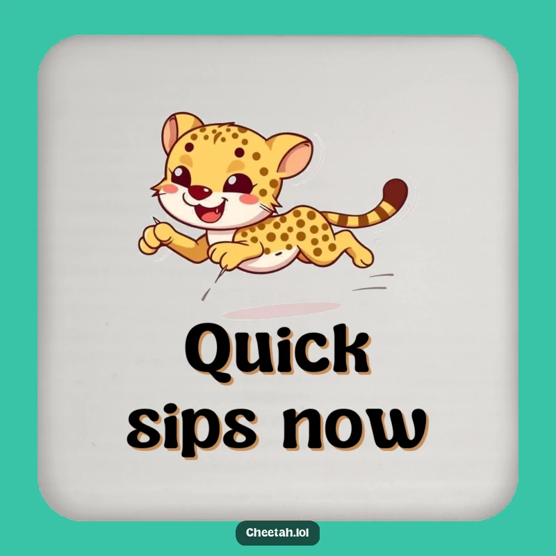 Funny Cheetah Sprint Coaster: Protect Surfaces with Wild Grace