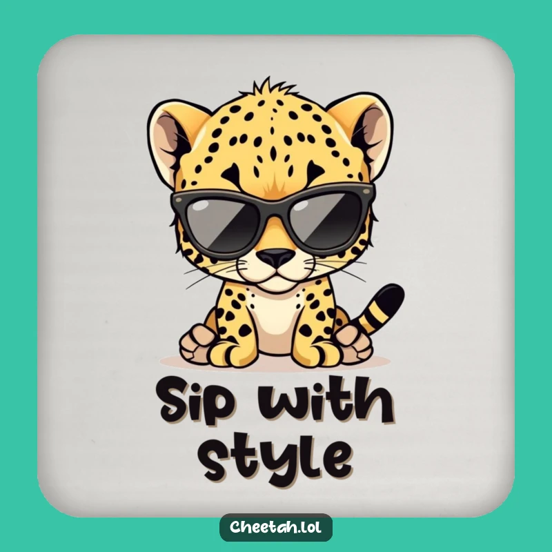 Funny Cheetah Cub Coaster: Protect Surfaces with Cool Cub Style