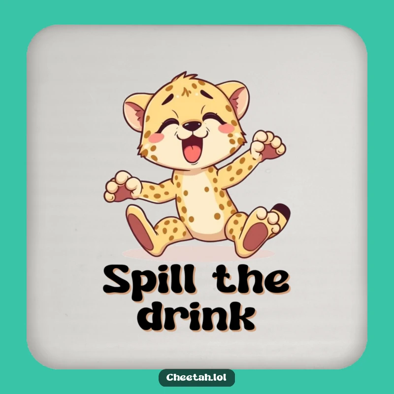 Funny Cheetah Coaster: Protect Surfaces with Tripping Animal Flair