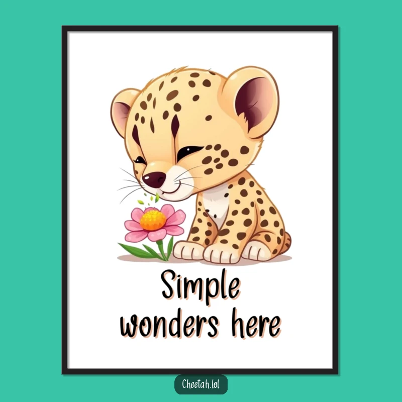 Funny Cheetah Cub Wonder Poster - Enchanting Wall Art for Nature Lovers