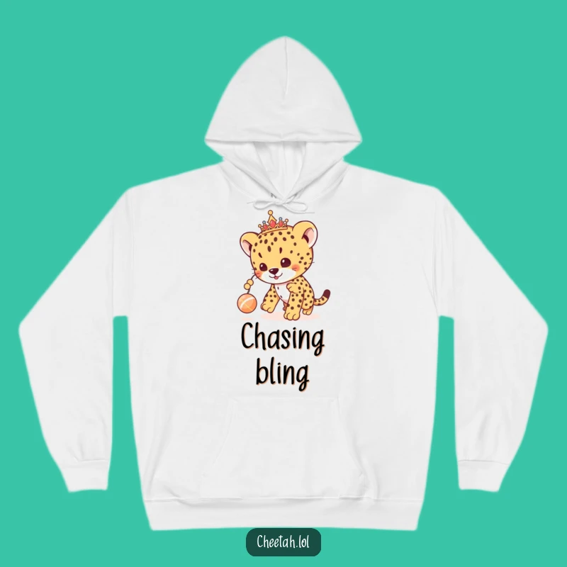 Cozy Funny Cheetah Cub Hoodie: Royal Playtime Comfort, Perfect Gift