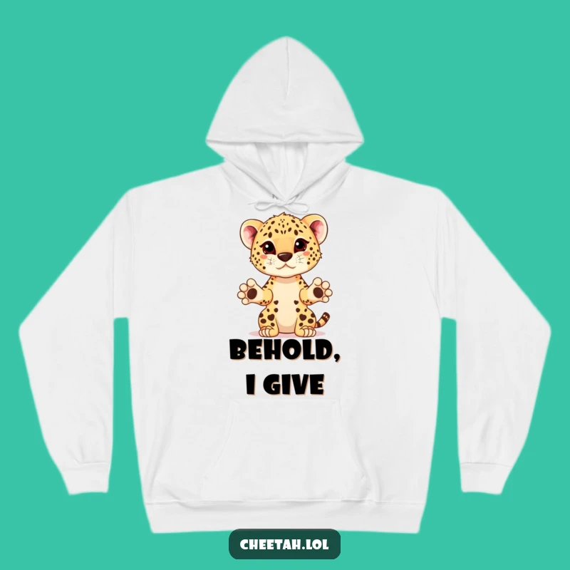 Cozy Funny Cheetah Cub Prize Presenter Hoodie: Snuggle Up & Celebrate Gift