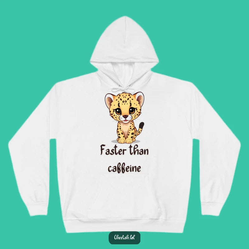 Cozy Funny Cheetah Cub Speeding Blur Hoodie: Warmth and Whimsy