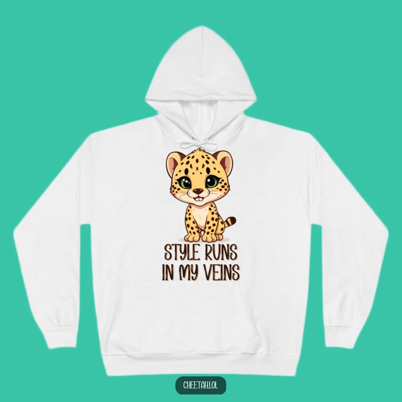 Cozy Funny Cheetah Cub Style Hoodie: Stay Warm with Fierce Fashion