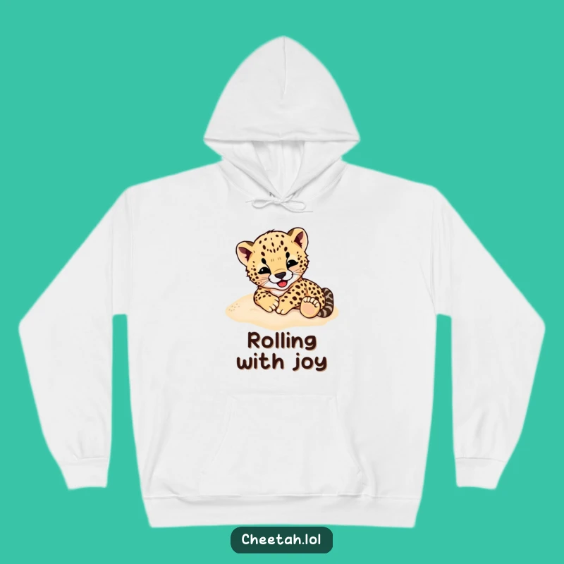 Funny Cheetah Cub Hoodie: Stay Cozy with a Rolling Character, Wild Comfort Gift