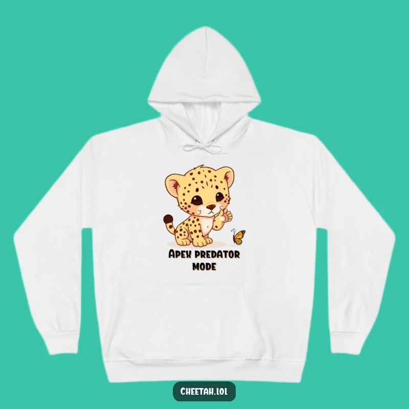 Funny Cheetah Cub Pounce Hoodie - Cozy Comfort & Hilarious Design, Perfect Gift