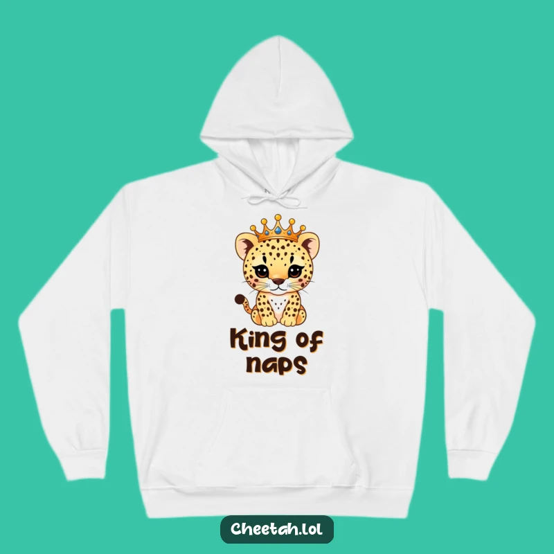 Funny Regal Cub Hoodie: Warm Sparkling Crown Cheetah Sweatshirt, Royal Gift