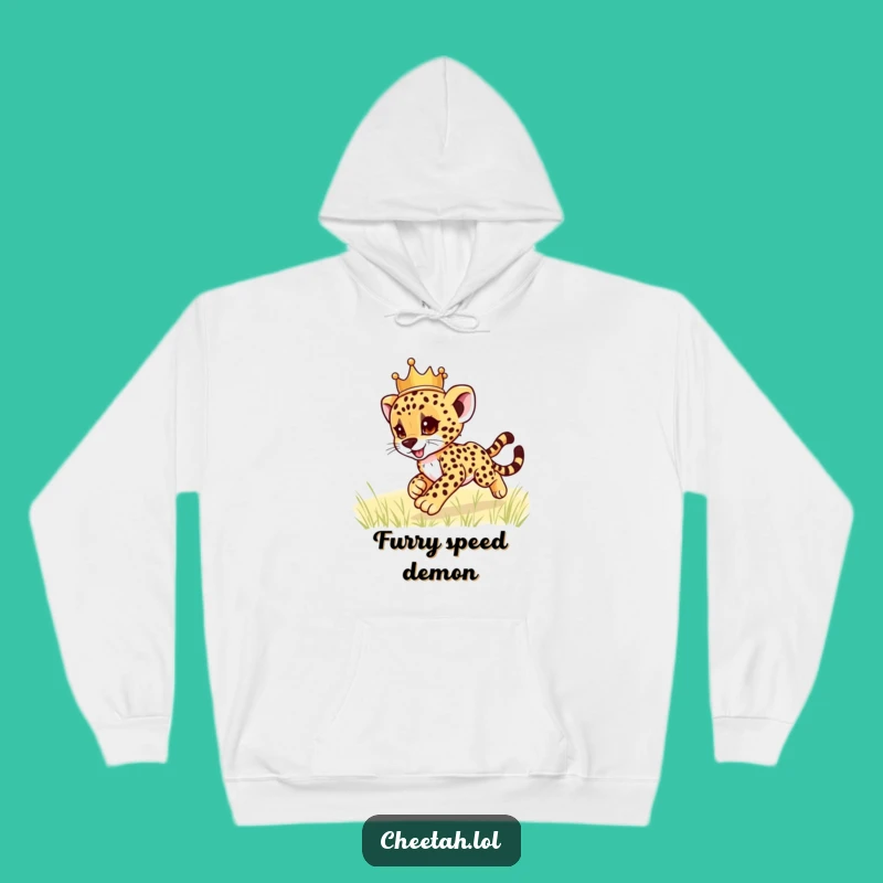 Funny Cheetah Cub Crown Hoodie: Cozy Royal Zoomer Wear, Ideal Funny Gift