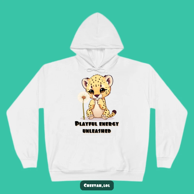 Funny Cheetah Cub Dandelion Hoodie: Cozy Playful Cub Gift