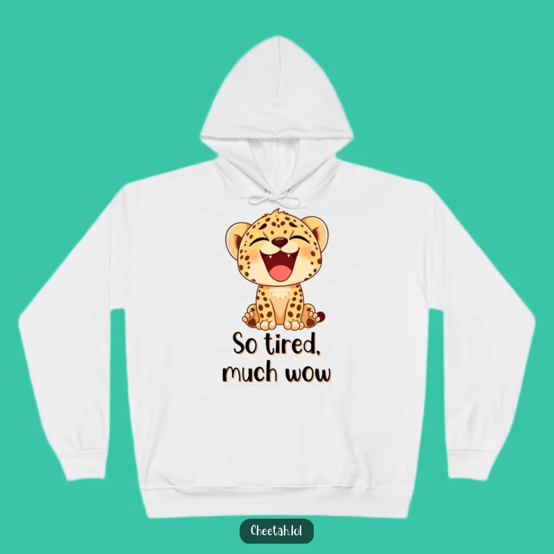 Funny Cheetah Cub Yawn Hoodie - Cozy Comfort & Big Happy Smiles