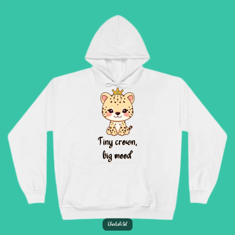 Cozy Funny Royal Cheetah Hoodie: Gentle Reign in Comfort