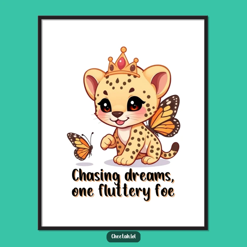 Free Printable Wall Art: Cheetah Tiara Race - Funny Downloadable Decor