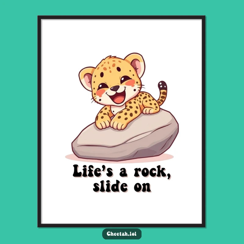 Free Printable Cheetah Cub Wall Art: Slide into Fun with this Hilarious Downloadable Gift