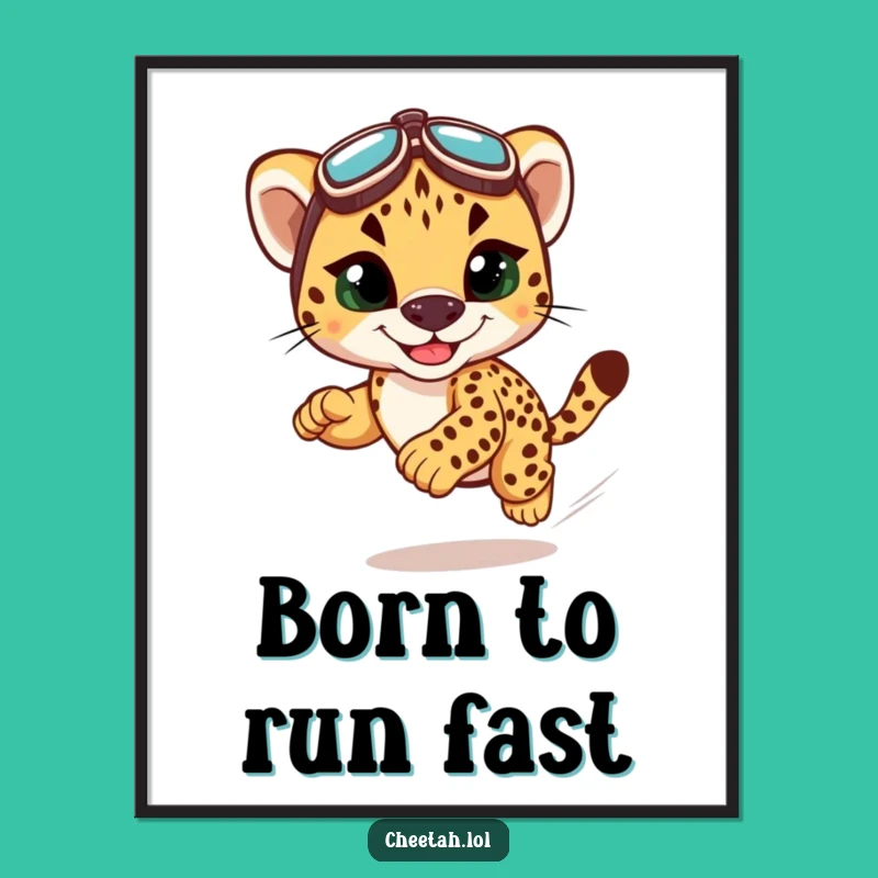 Free Printable Wall Art: Cheetah Cub Funny Downloadable Decor for an Energetic Space