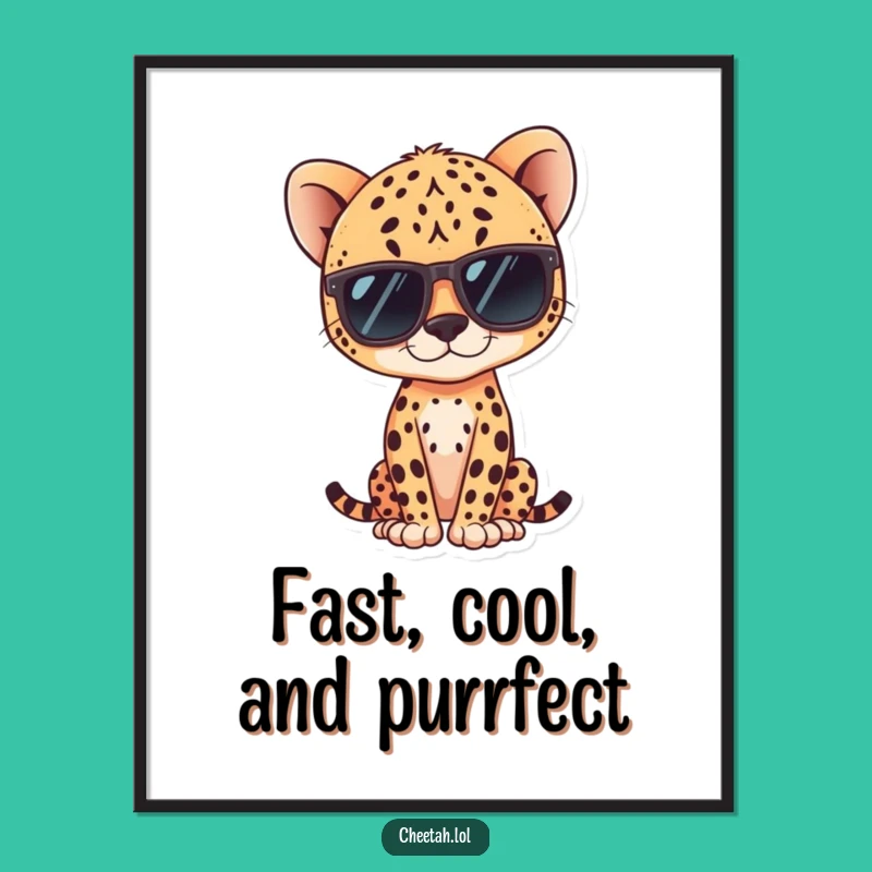 Free Printable Wall Art: Cool Kawaii Cheetah - Stylish & Funny Downloadable Decor